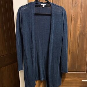 J. Jill Deep Blue Open Cardigan